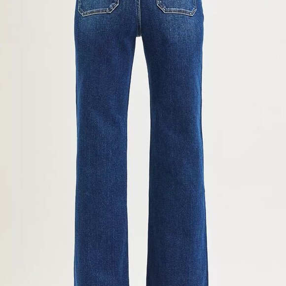 RISEN Full Size High Rise Wide Leg Jeans with Front Tie Detail Plus Size - Picture 5 of 7